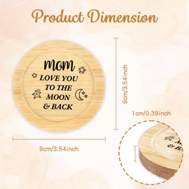 Mom Gifts from Daughter Son I Love You to The Moon and Back Gift Wood Drink Coaster Cup Holder Unique Christmas Stocking Stuffers Birthday Gifts for Mother Mama Bonus Mom Step Mom Stepmom