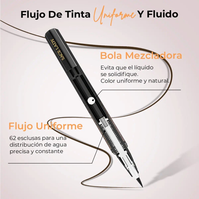 Sace Lady Delineador Líquido Inky, Resistente Al Agua 24h