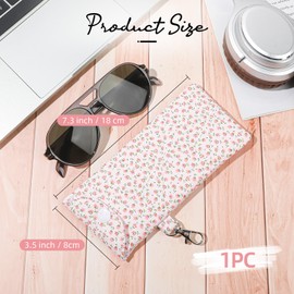 YOGFIT 1 PC Glasses Case for Women, Soft Cotton Eyeglasses Case, Cute Glasses Portable Button Type Pouch