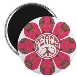 CafePress Peace Flower Affection 2.25 Magnet (10 Pac 2.25" Round Magnet (10 pack)