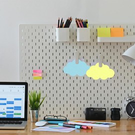 Set of 50 Clouds Presentation Cards Set, 5 Colours Presentation Case, Colourful Clouds Index Cards, Presentation Card Set, Metaplan Cards Set for Office, School, Presentation, Lecture (23 x 14 cm)