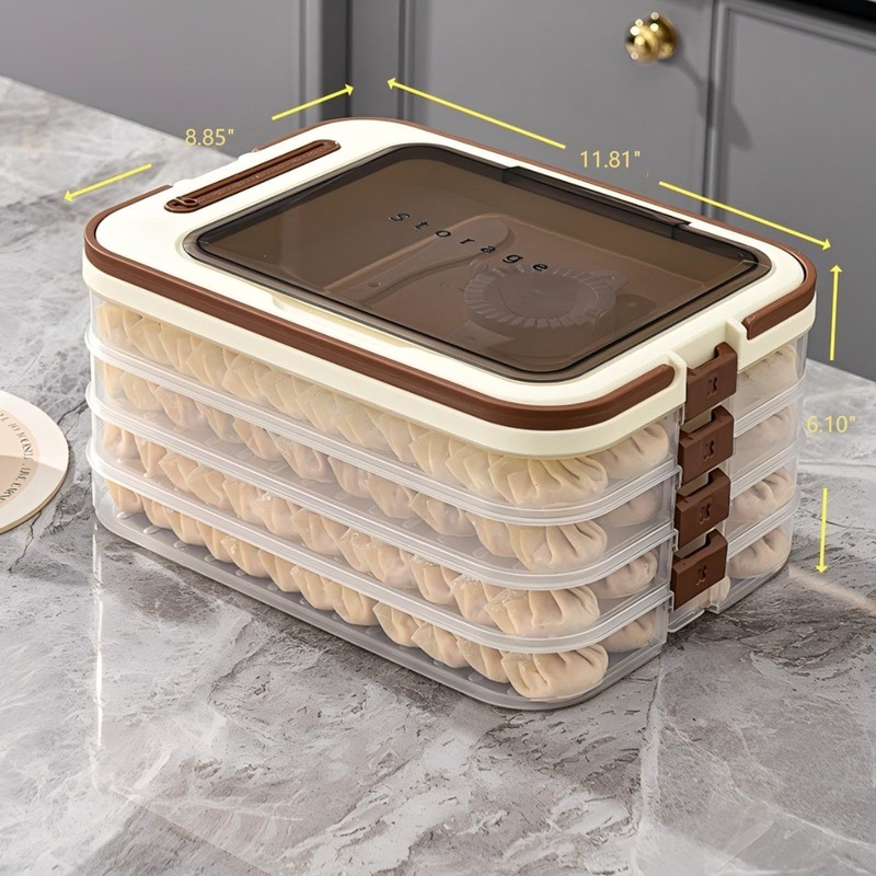 Ahathyw 4 Layers Dumplings Storage with Dumpling Maker & Spoon