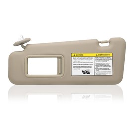 Driver Left Side Sun Visor Replacement Compatible with Toyota Highlander 2008 2009 2010 2011 2012 2013 Replaces# 74320-48500-B0 Color Beige