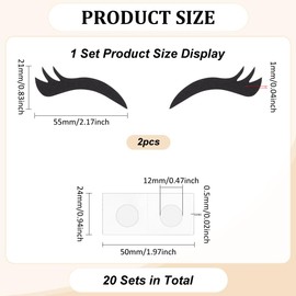 FINGERINSPIRE 20 Sets Eyelashes Patches with Stickers Black Eyelash Applique Patches Felt Cloth Eyelashes Craft Supplies Applique Patches Sewing Craft Decoration for DIY Clothes Hats Bags Decorations