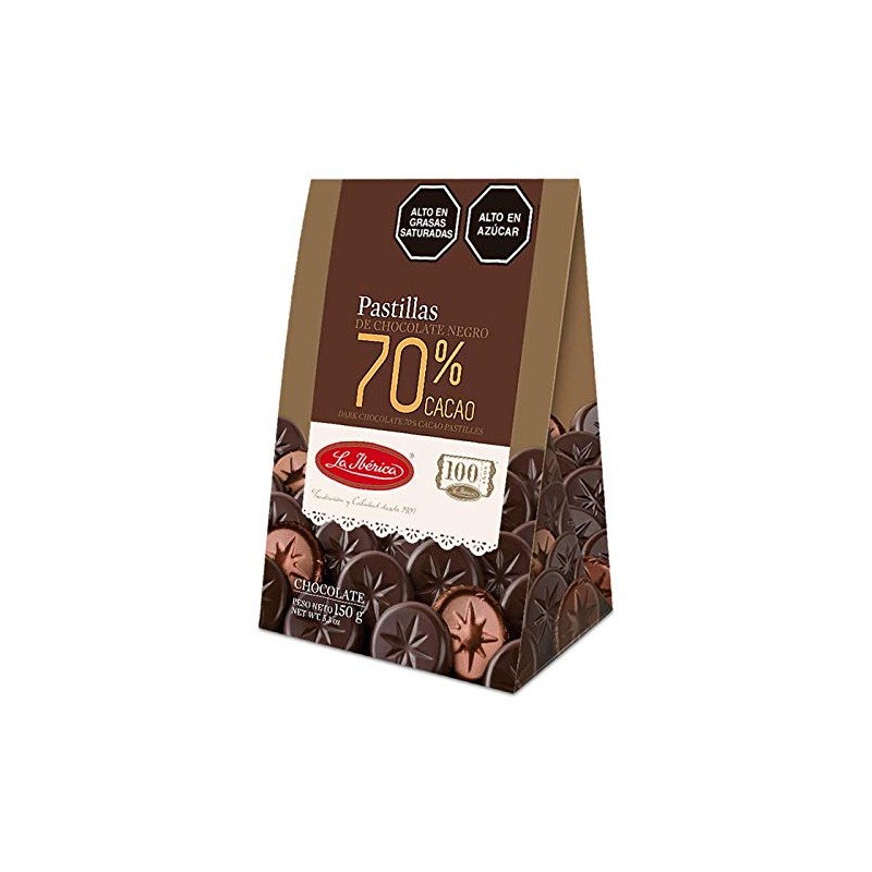 La Iberica Pastillas de Chocolate Negro 70% Cacao Peruano |