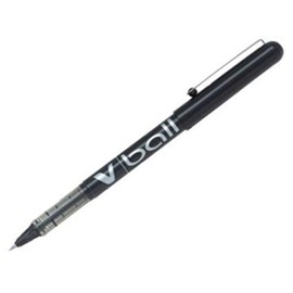 Pilot V5 Black V Ball Fine Rollerball Pen Pens Metal Tip 0.5mm Nib 0.3mm Line Liquid Ink BL-VB5 (12 Pens)