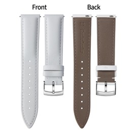 BINLUN Leather Watch Bands Quick Release Premium Calfskin Replacement Watch Strap Multicolors Watchbands for Men Women(18mm,White)