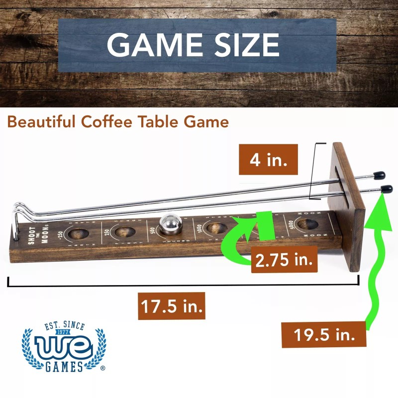 WE Games Shoot The Moon Game, Large 18 inches, Walnut
