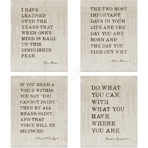 Famous Quotes Wall Art Set-4 (VG) 8 x 10"s Art