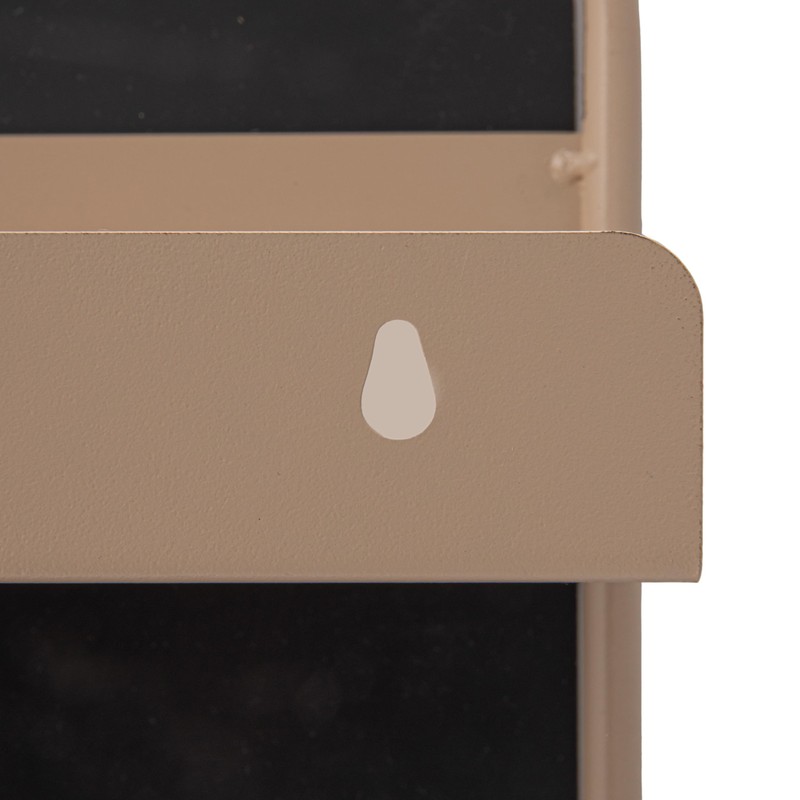 Bloomingville Metal Wall Mirror with 3 Shelves, Blush Color