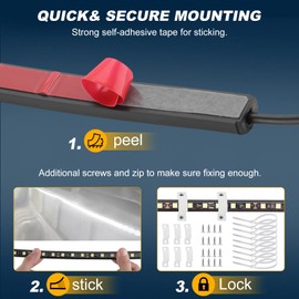 Kraumi 36 W LED Strip for Flatbed Cars, 270 LEDs, 12 V LED Work Light, IP68 Waterproof, Offroad Additional Headlight for RV Awning Light, Truck Cargo Area, Side Door Light (Pack of 3)