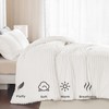 Andency Fluffy Queen Comforter Set, Super Soft White Comforters Queen