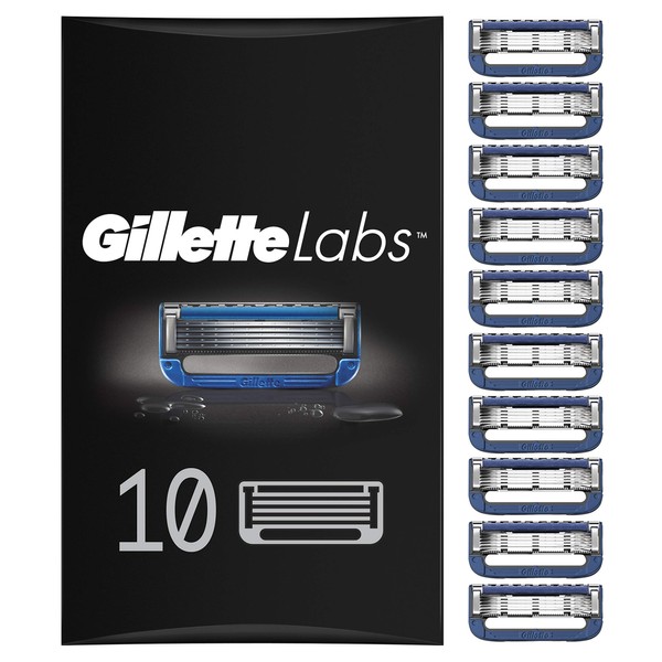 Gillette Labs Heated Razor Blades, 10 Replacement Blades for Heated Wet Razor