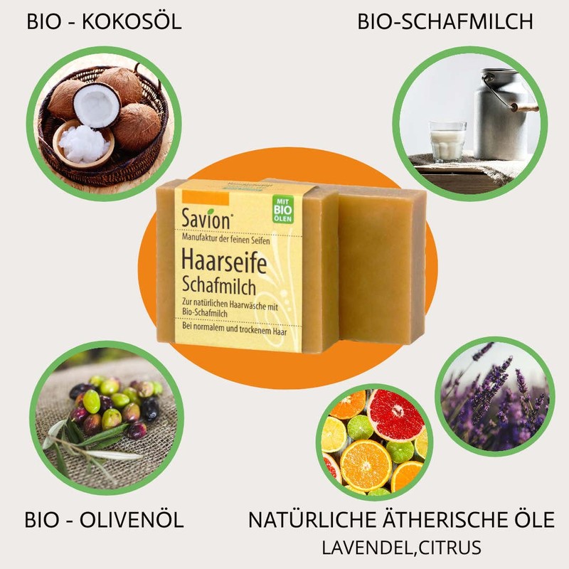 Savion Sheep's milk hair soap, 85 g