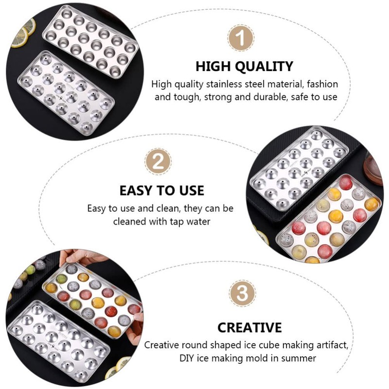 Stainless Steel Ice Mold Reusable Ice Trays Ball Shaped Ice