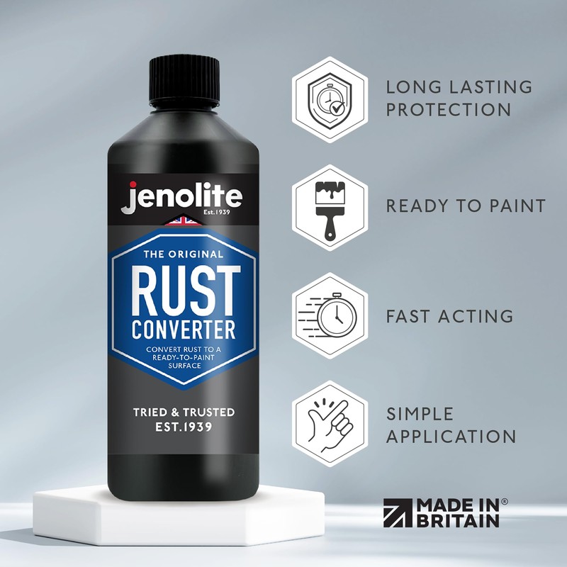 JENOLITE Rust Converter with Primer, 500 ml, Powerful Rust Converter