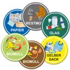 Set of 6 Waste Separation Stickers, Scratch- and Weatherproof, Finest