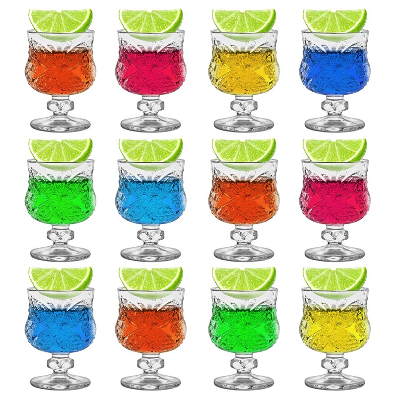 12PCS Cordial Glasses,1.7oz/50ml,Shot Glasses,shot glasses with stem/tequila shot glasses Sherry