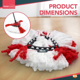 SOL 5pk Replacement Mop Heads Compatible with Leading Brands Mop Head Replacement, Absorbent Microfibre Streak-Free Cleaning in Home, Office & Commercial Use, Reusable Easy Installation Refills