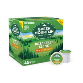 Green Mountain Coffee Roasters Breakfast Blend Decaf, Single-Serve Keurig K-Cup Pods, Light Roast Coffee, 48 Count