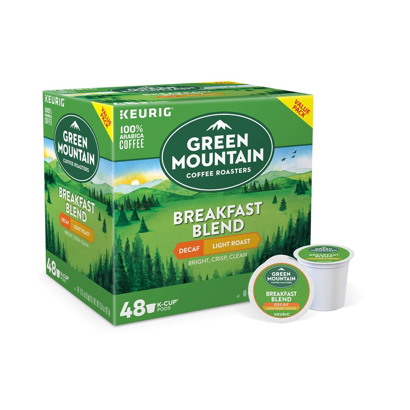 Green Mountain Coffee Roasters Breakfast Blend Decaf, Single-Serve Keurig K-Cup