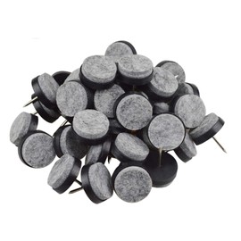 40pcs Round Heavy Duty Nail-on Felt Pad for Furniture Chair Table Leg Feet Floor Protectors Slide Smoothly (Black, Pad Diameter 18mm)