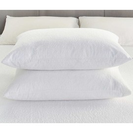 COMFORTNIGHTS Luxury Terry Towelling Waterproof Zipped pillow protectors, Pair