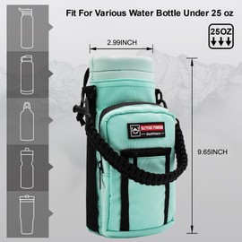 NATURE PIONEOR Neoprene Insulated Water Bottle Holder with Shoulder Strap for 40OZ Sports Water Bottles, Carrier/Pouch Sleeve for Camping, Hiking, Fishing and Travel