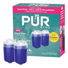 Pur Plus - Filtro de Repuesto para Montaje en Llave, Paquete de 2 Unidades, Filtro Pur auténtico, Potente 3 en 1, filtración Mineral Natural, eliminac