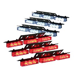 PACASK 54 LED Warning Use Flashing Strobe Lights Emergency Vehicle Strobe Lights Bar for Windshield Dash Grille(White/red)