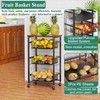 OKZEST 4-Tier Small Kitchen Storage Cart on Wheels, Metal Fruit