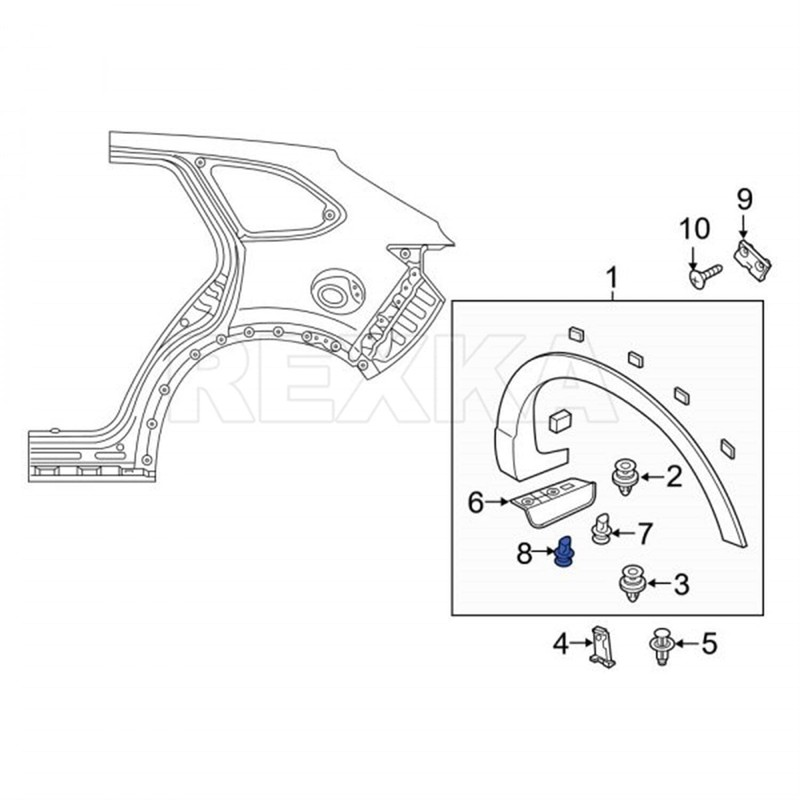 Rexka 20pcs Rocker Panel Molding Clip for Mazda KD53-51-833 CX-3,