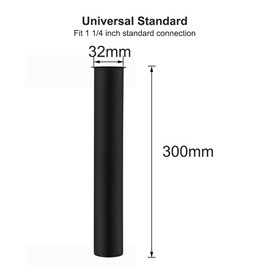 Brass Pipe 30 cm for Siphon Extension Tube 1 1/4 x 32 mm Matte Black