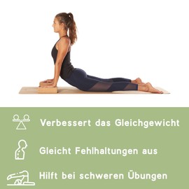 ARTZT vitality Cork Yoga Block | Block for Yoga Made of 100% Cork | Yoga Accessories for Better Exercises | Yoga Block Cork Sustainable Made in Portugal Beige, 22.7 x 12 x 6.5 cm