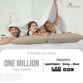 Pizuna Pure Combed Cotton Housewife Pillowcases 2 Pack Simply Taupe 48x74cm, 600 Thread Count 100% Long Staple Combed Cotton Pillow Cover, Soft Sateen Housewife Pillow Cases (100% Cotton Pillowcase)