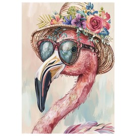 Flamingo 5D Diamond Painting Kit - Adult Art, Gem Art for Home Wall Decor (12x16inch)