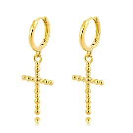 Rosedate Cross Dangle Earrings for Women 14k Gold Drop Earrings Dainty Copper Earrings Cute Jewelry for Women