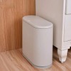 IEEK Slim Plastic Trash Can with Press Top Lid,2.4 Gallon/10
