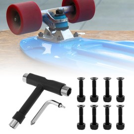 Tobefore Skate Tool, All in One Skateboard Tool with T-Type Allen Key and L-Type Phillips Head Wrench Screwdriver for Adjusting and Tightening Skateboard/Longboard Wheels, Trucks, and Kingpins 10Pcs