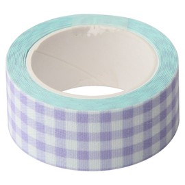 Yunineem AJUN-126 Craft Cloth Tape, Checkered Purple, 0.6 inch (15 mm)