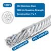 FOLUXING 100FT 3/16" Wire Rope, Vinyl Coated Aircraft Cable for
