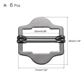 uxcell 6Pcs Metal Adjuster Slide Buckles, 25mm Webbing Strap Roller Pin Clip Buckle Tri Glide for Vest, Suit, Bag Replacement Part (Black)