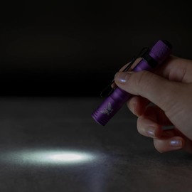 Flytanium Lightning Bug Mini Flashlight - LED Flashlight with 180 Lumens & 30-Minute Max Output, AAA Battery Included - EDC Flashlight, Small Flashlight, Super Bright Flashlight (Nebula Purple)