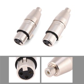 Tihebeyan 2 Pcs XLR to RCA Adapter, 3 Pin XLR Female to RCA Female Audio Microphone Microphone Adapter