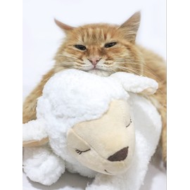 HonourHope Dog Heartbeat Toy for Anxiety Relief, Dog Soft Plush Toy Pet Calming Puppy Behavioral Training Aid Toy Pet Companion Pillow with Warm Bag for Puppy Dog Cat Kitty Pets - Sheep