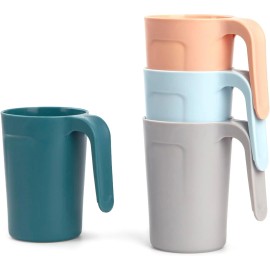 zoeynex Reusable Plastic Coffee Mugs with Handles