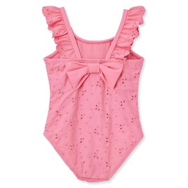 Little Me Baby Girl's UPF 50+ Sun Protection One Piece Swimsuit, Pink Eyelet