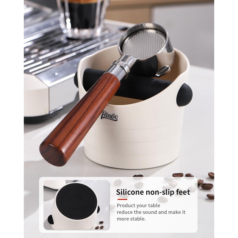 Bincoo Small Coffee Knock Box 4.5 Inch - Espresso Accessories