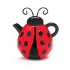 Burton Lucky Lady Teapot, Ladybug Shape, 19 Ounces, Red, Ceramic,