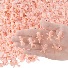 Mini Plastic Baby Dolls, Pack of 120 Mini Plastic Babies, Small Plastic Baby for Baby Shower Party, Babies Bathing Crafts, Ice Cube Game (White)